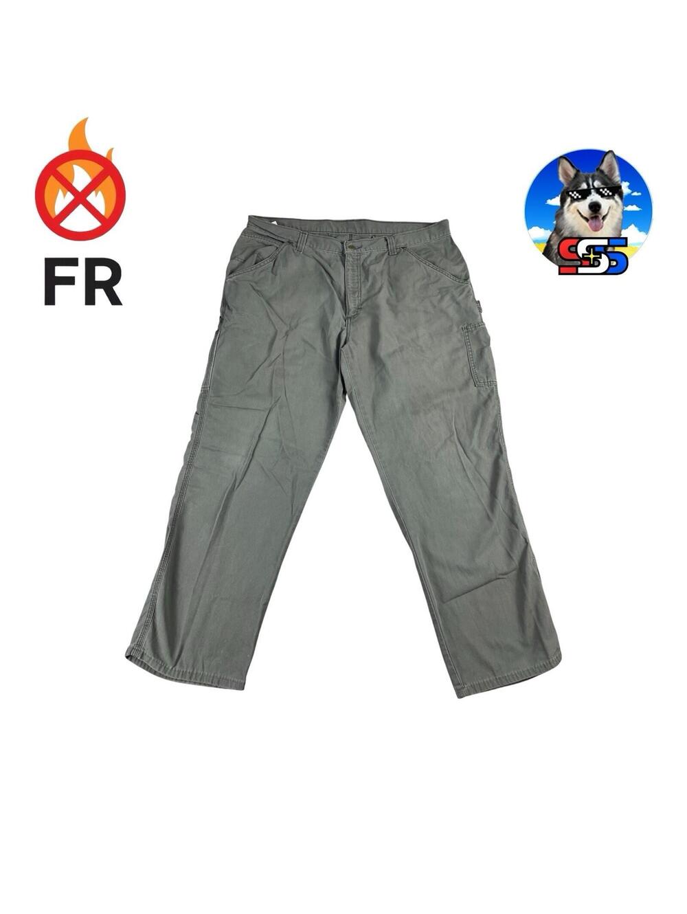 Riverside FR Fire Resistant Utility Pants Men's 42 x 32 Green Workwear USA MADE